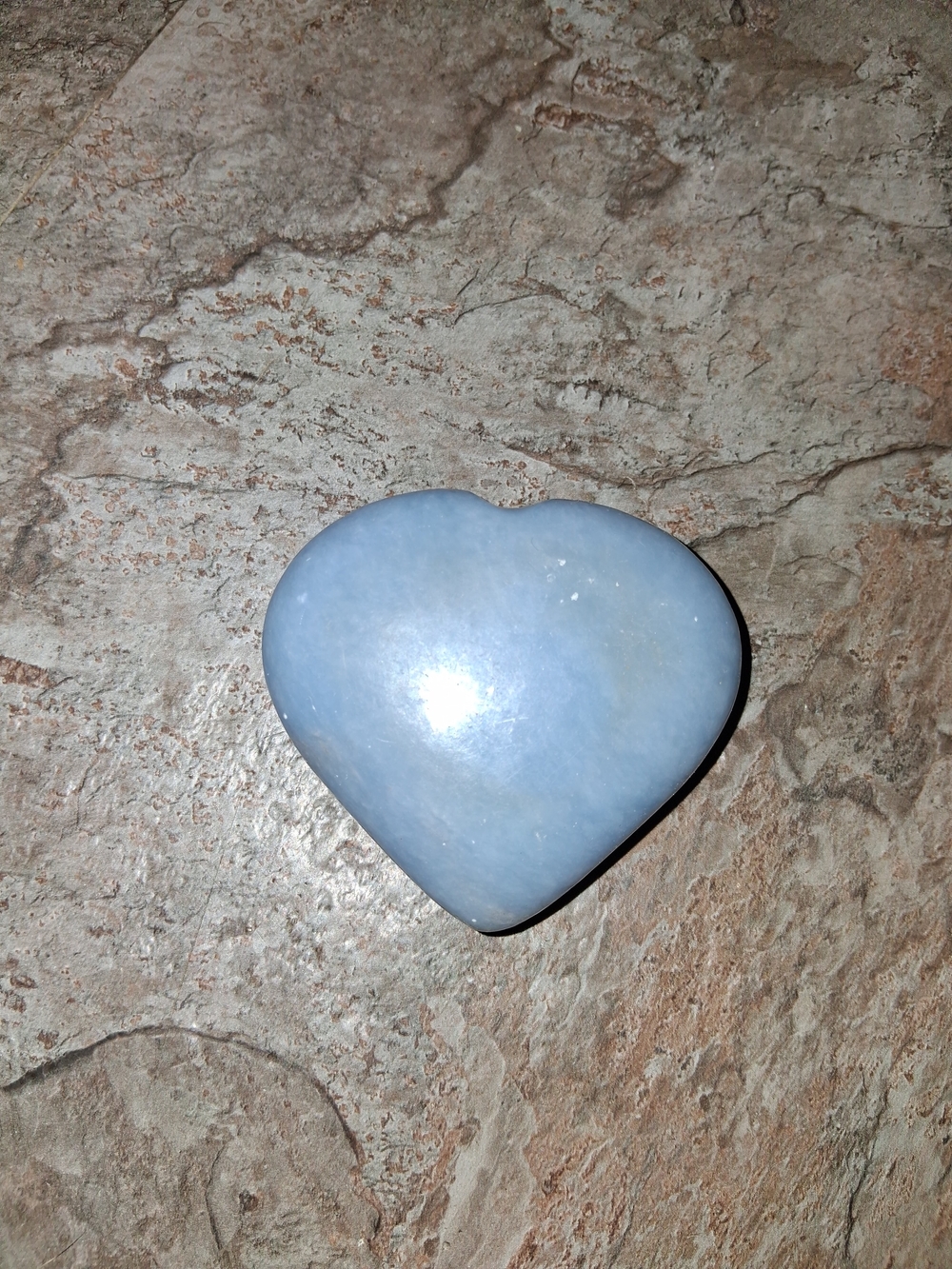 Angelite Blue Heart-Shaped Stone